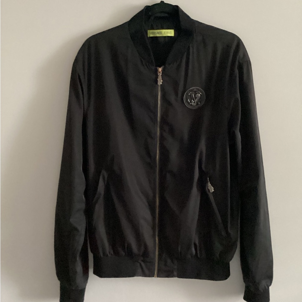 Versace Jeans Black Bomber Jacket, Size M